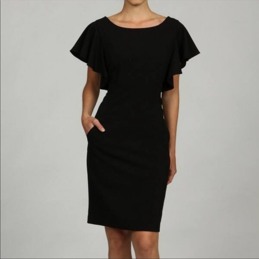Calvin Klein Ruffled Cap-sleeve Sheath Dress